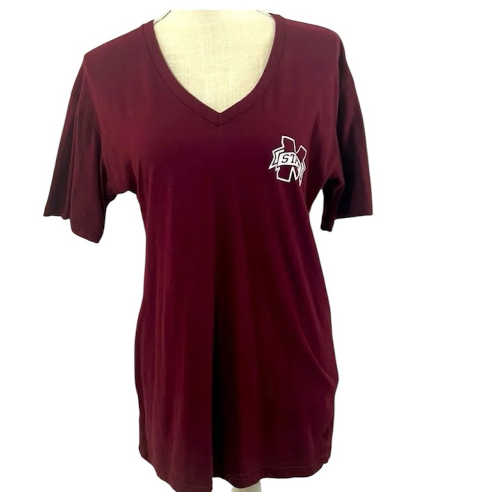 MSU V Neck Tee Size Med